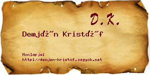 Demjén Kristóf névjegykártya