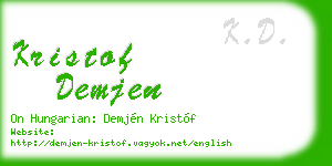 kristof demjen business card