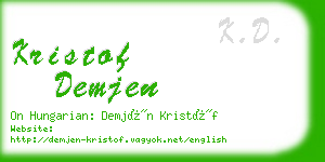 kristof demjen business card